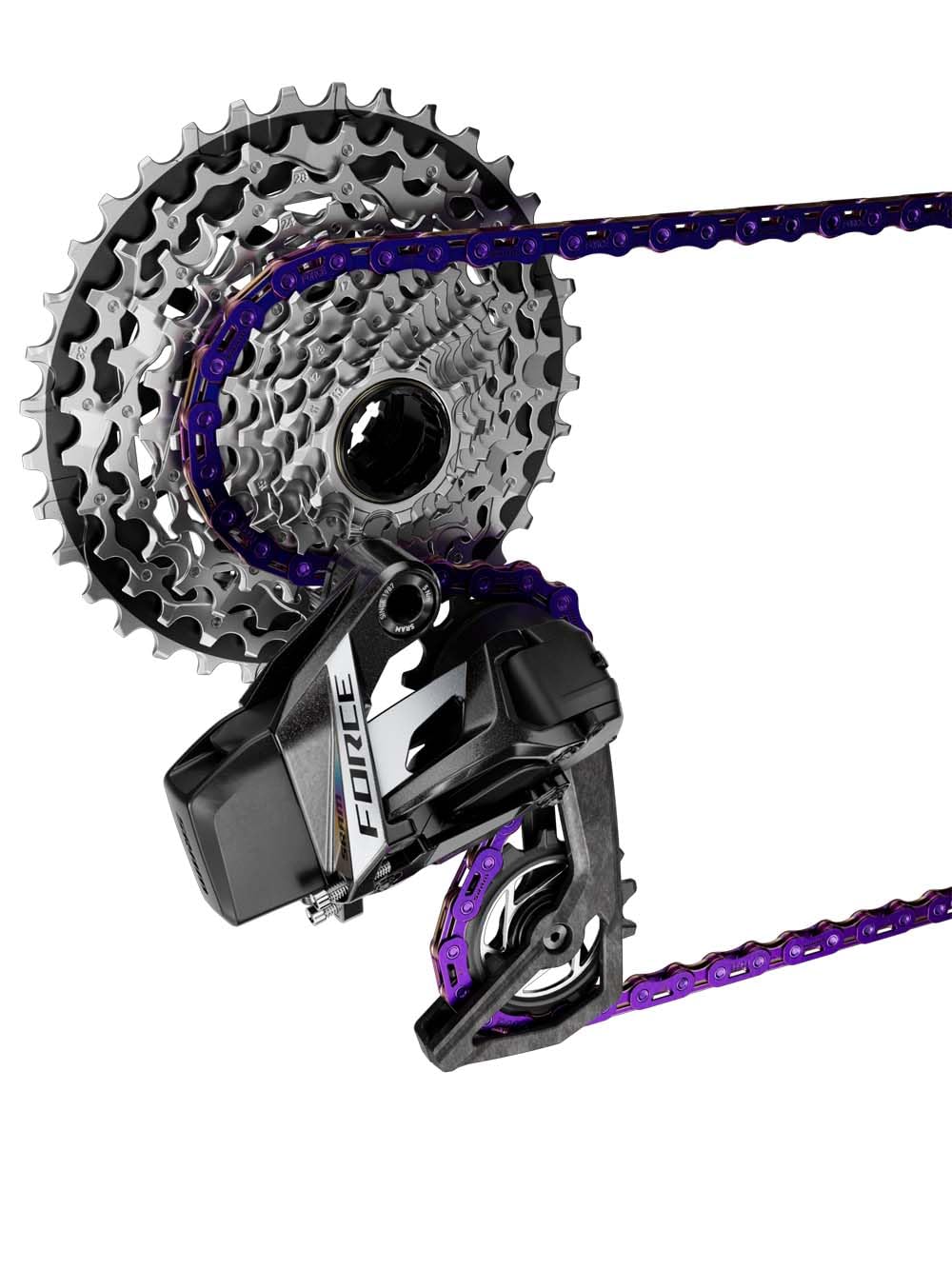 Chain Force AXS Flattop E1 Purple（126ピン） SRAM Force AXS Flattop Road Chain (Silver) (12/13 Speed